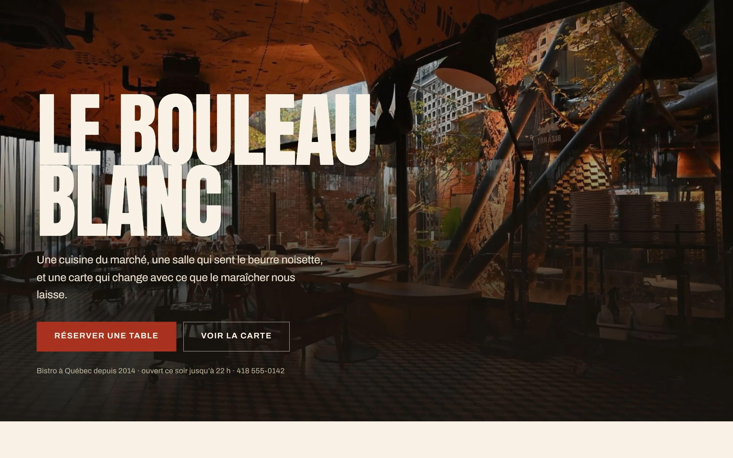 Page d’accueil du site de Le Bouleau Blanc